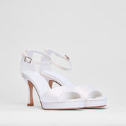 Sandalo Delphine Bianco Raso Sposa | 3118