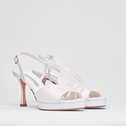 Sandalo Elodie Bianco Raso Sposa | 4008