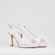 Sandalo Adeline Bianco Raso Sposa | 5077