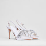 Sandalo Gstaad Bianco Raso Sposa | 5345