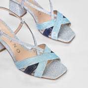 Sandalo Marbella in Velour Night Argento | 5539