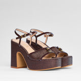 Sandalo Capucine raffia moro | 5564