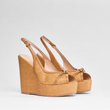 Sandalo Fiorella raffia cuoio | 5597