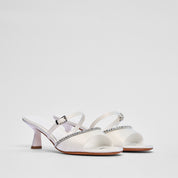 Sandalo Sorrento in Raso Bianco | 5600