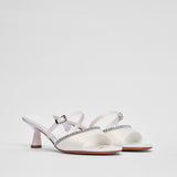 Sandalo Sorrento in Raso Bianco | 5600