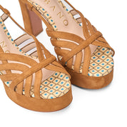 Sandalo Klarissa Velour Cuoio | 5565