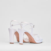 Sandalo Lily Bianco Raso Sposa | L311