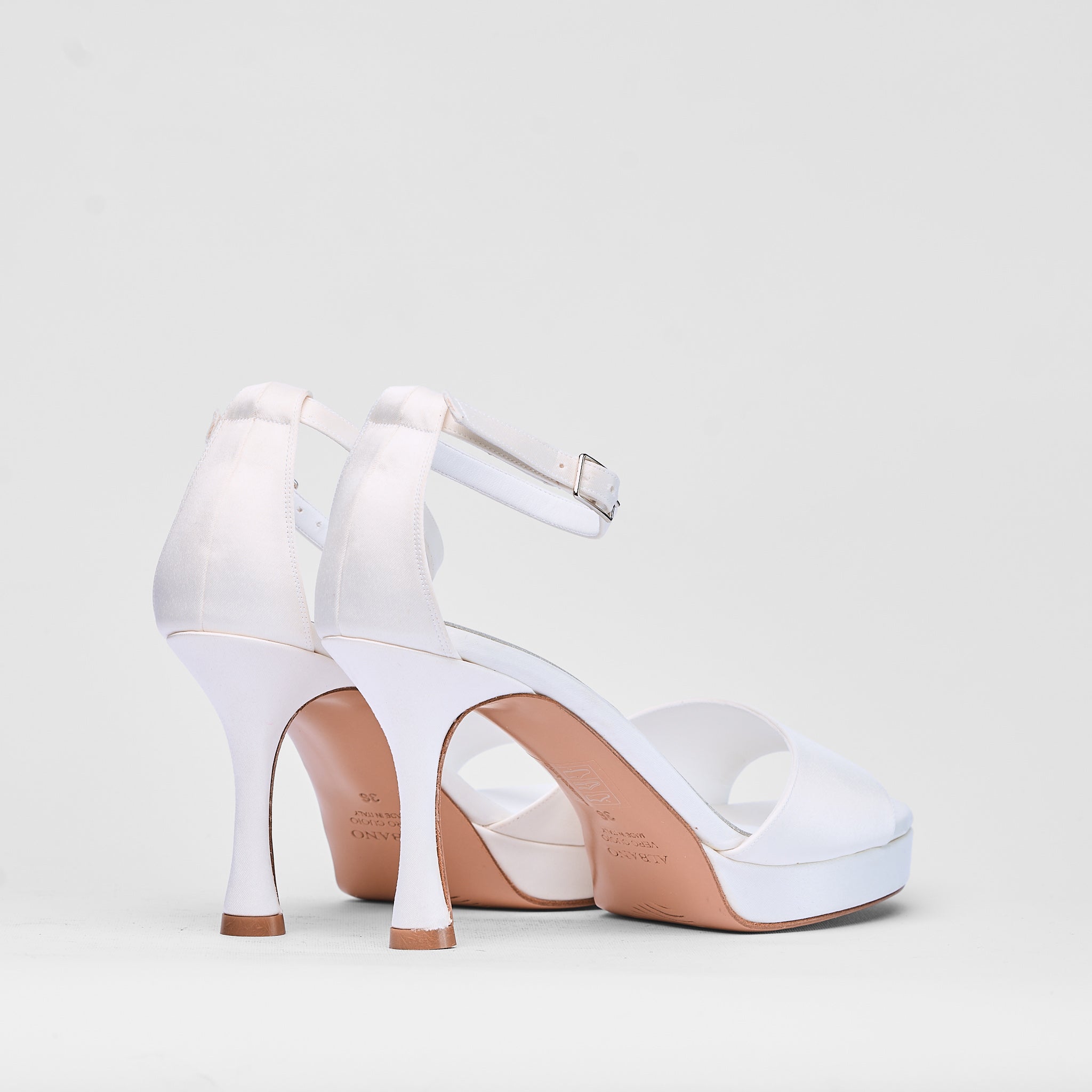 Sandalo Delphine Bianco Raso Sposa | 3118