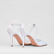 Sandalo Cristen Bianco Raso Sposa | Joy