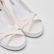 Sandalo Adeline Bianco Raso Sposa | 5077