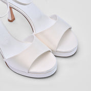 Sandalo Delphine Bianco Raso Sposa | 3118
