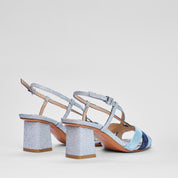 Sandalo Marbella in Velour Night Argento | 5539