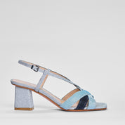 Sandalo Marbella in Velour Night Argento | 5539