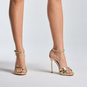 Sandalo Audrey in Pelle Soft Platino | 5511