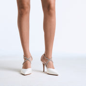 Sandalo Coralie Bianco Raso Sposa | 3242