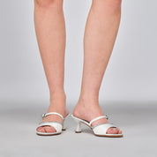 Sandalo Sorrento in Raso Bianco | 5600