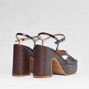 Sandalo Capucine raffia moro | 5564