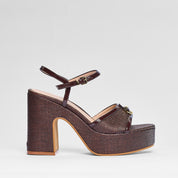 Sandalo Capucine raffia moro | 5564