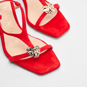 Sandalo Solène camoscio corallo | 5538