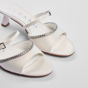 Sandalo Sorrento in Raso Bianco | 5600