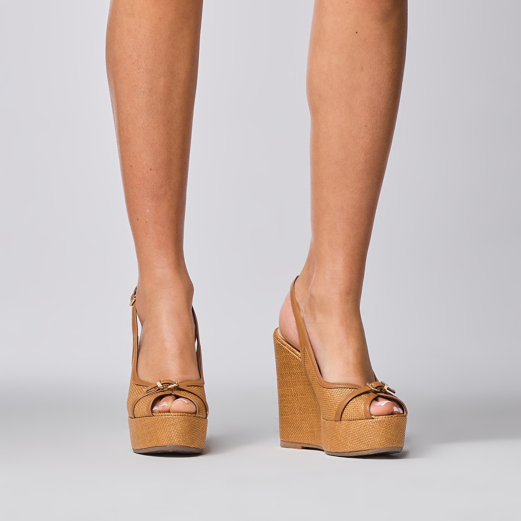 Sandalo Fiorella raffia cuoio | 5597