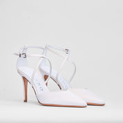 Sandalo Cristen Bianco Raso Sposa | Joy