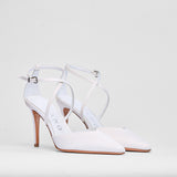 Sandalo Cristen Bianco Raso Sposa | Joy